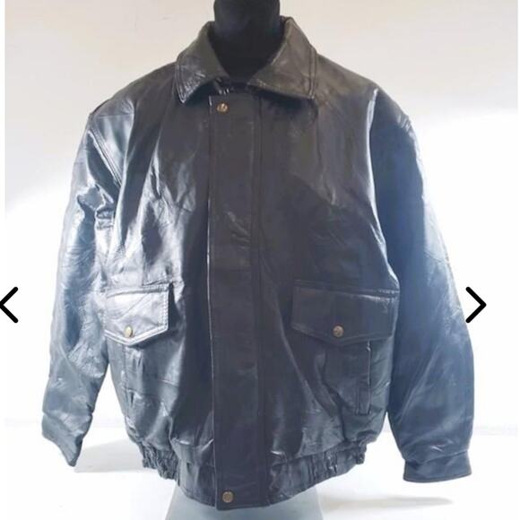 NAPOLINE NWT MENS LEATHER BOMBER JACKET. SIZE XL - Picture 1 of 14